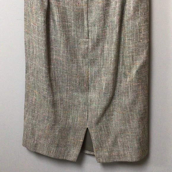 Vintage Grey/Black Tweed Jacket/Skirt Suit with pastel color flecks - Picture 5 of 11